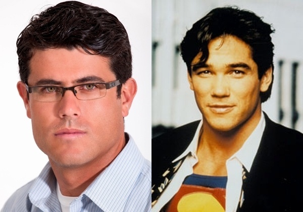 Ewerson Alves da Silva, conhecido como Clark Crente (à esq.), ficou famoso nas redes sociais pela sua semelhança com o ator Dean Cain, que interpretou o Superman na série "Lois e Clark: As novas aventuras do Superman"