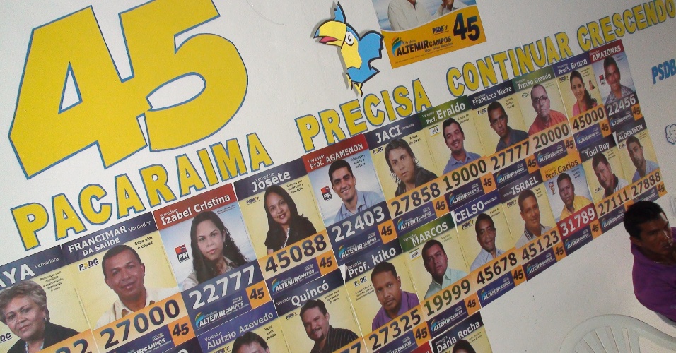 26.set.2012 - Parede de comitê em Pacaraima, em Roraima