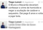 Antes de assumir o caso, novo advogado de Bruno sugeriu, no Twitter, que ex-goleiro deveria "confessar o crime de homicídio" - Reprodução/Twitter